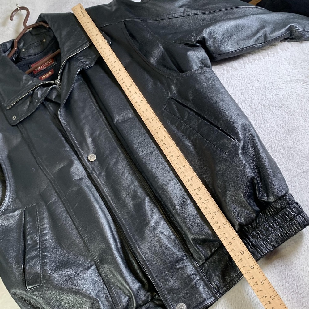 Wilsons Leather Jacket Mens XLT Black Bomber Thinsulate Insulated Vintage 90s - Picture 7 of 16